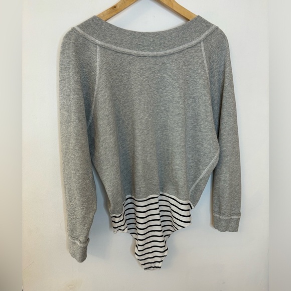 Intimately Free People Gray Long Sleeve Sweatshirt Bodysuit - Picture 2 of 6